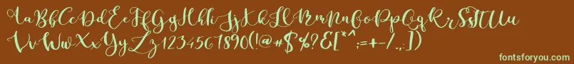 Parabellum Regular Font – Green Fonts on Brown Background