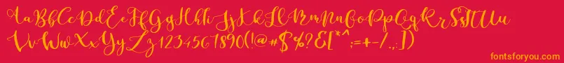 Parabellum Regular Font – Orange Fonts on Red Background