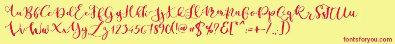 Parabellum Regular Font – Red Fonts on Yellow Background