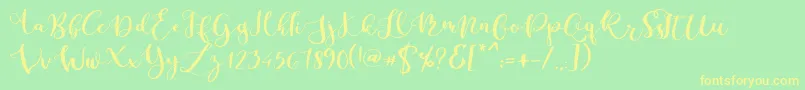 Parabellum Regular Font – Yellow Fonts on Green Background