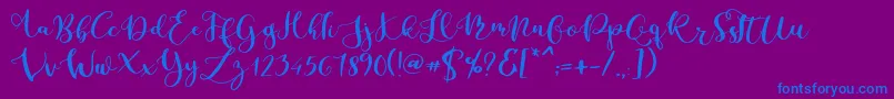 Parabellum Regular Font – Blue Fonts on Purple Background