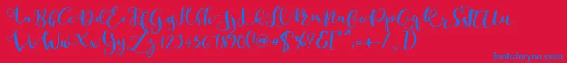 Czcionka Parabellum Regular – niebieskie czcionki na czerwonym tle