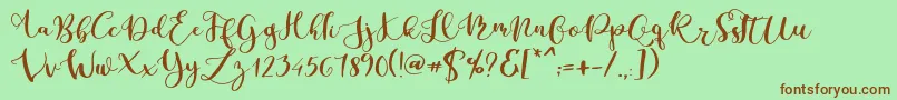 Parabellum Regular Font – Brown Fonts on Green Background