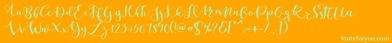 Parabellum Regular-Schriftart – Grüne Schriften auf orangefarbenem Hintergrund