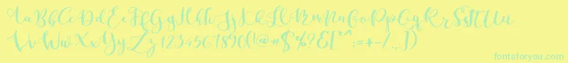 Parabellum Regular Font – Green Fonts on Yellow Background