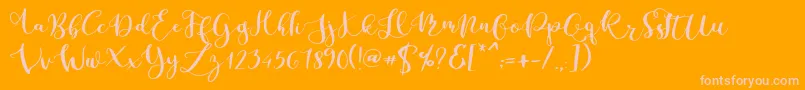 Fonte Parabellum Regular – fontes rosa em um fundo laranja