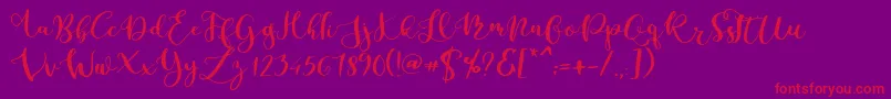 Parabellum Regular-Schriftart – Rote Schriften auf violettem Hintergrund