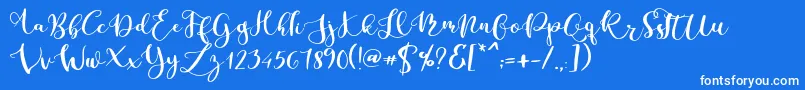 Parabellum Regular-Schriftart – Weiße Schriften auf blauem Hintergrund