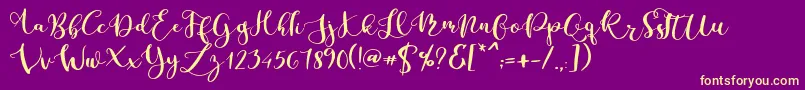 Parabellum Regular-Schriftart – Gelbe Schriften auf violettem Hintergrund