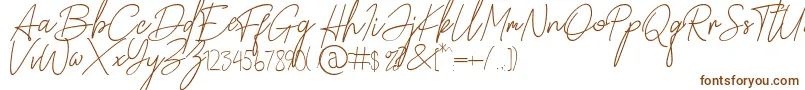 Шрифт Paradise in Bali Signature – коричневые шрифты на белом фоне