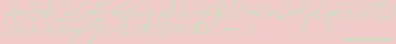 Paradise in Bali Signature-Schriftart – Grüne Schriften auf rosa Hintergrund