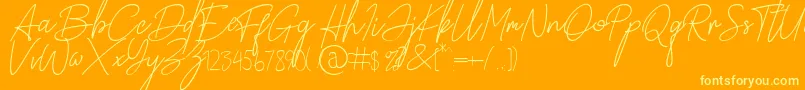 Paradise in Bali Signature Font – Yellow Fonts on Orange Background