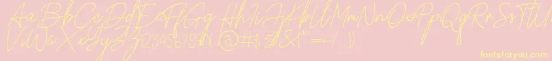 Paradise in Bali Signature Font – Yellow Fonts on Pink Background