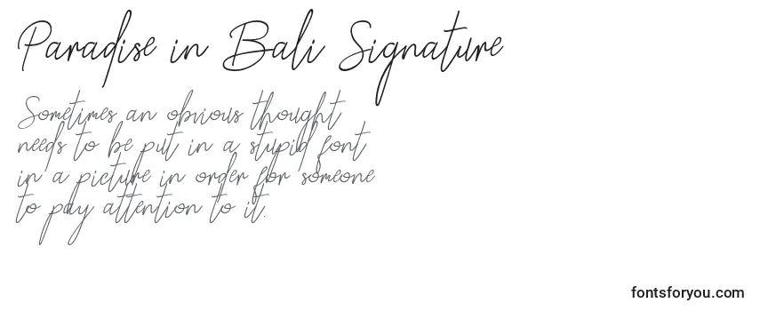Шрифт Paradise in Bali Signature