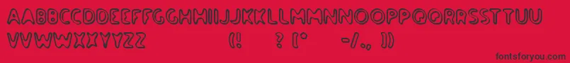 paradise road outline Font – Black Fonts on Red Background