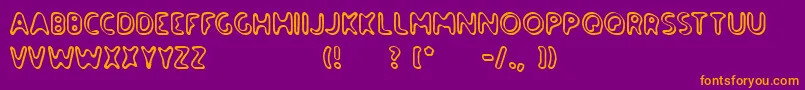 paradise road outline-Schriftart – Orangefarbene Schriften auf violettem Hintergrund