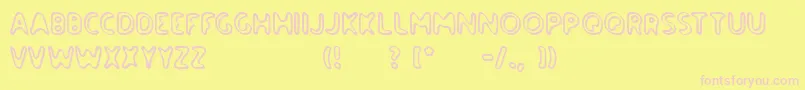 paradise road outline Font – Pink Fonts on Yellow Background