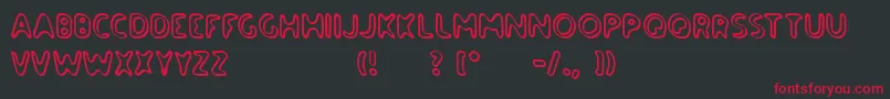 paradise road outline Font – Red Fonts on Black Background