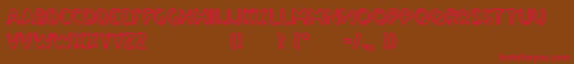 paradise road outline Font – Red Fonts on Brown Background