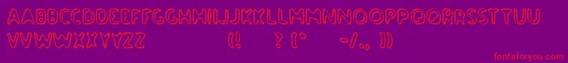 paradise road outline Font – Red Fonts on Purple Background
