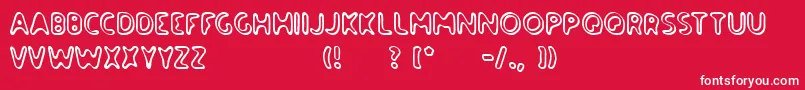 paradise road outline Font – White Fonts on Red Background
