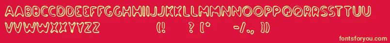 paradise road outline Font – Yellow Fonts on Red Background