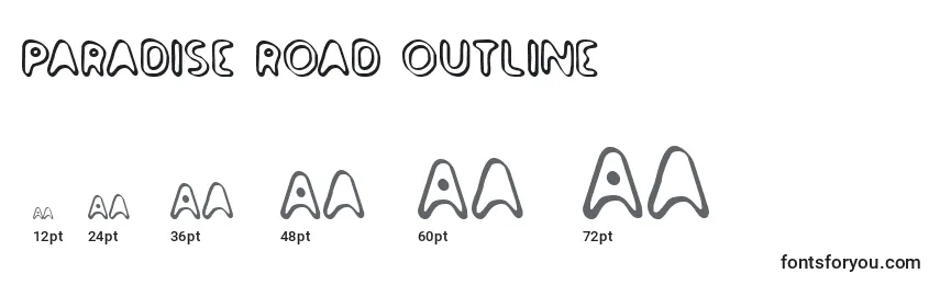 Paradise road outline Font Sizes