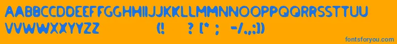 paradise road-Schriftart – Blaue Schriften auf orangefarbenem Hintergrund