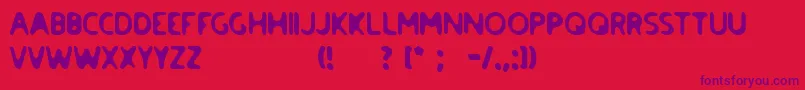 paradise road Font – Purple Fonts on Red Background