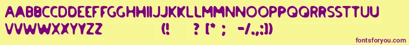 paradise road Font – Purple Fonts on Yellow Background