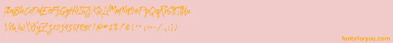 Paradise Typeface Free Demo-Schriftart – Orangefarbene Schriften auf rosa Hintergrund