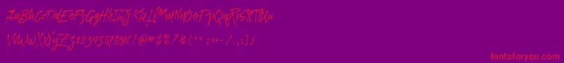 Paradise Typeface Free Demo-Schriftart – Rote Schriften auf violettem Hintergrund