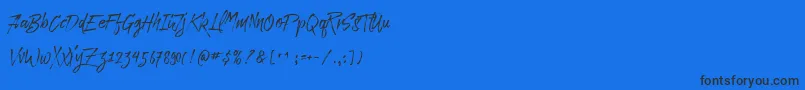Fonte Paradise Typeface Free Demo – fontes pretas em um fundo azul