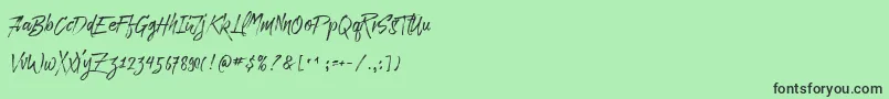 フォントParadise Typeface Free Demo – 緑の背景に黒い文字