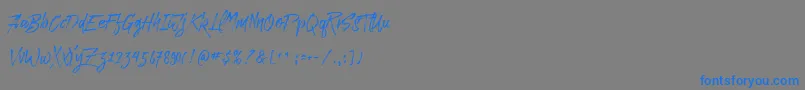 フォントParadise Typeface Free Demo – 灰色の背景に青い文字