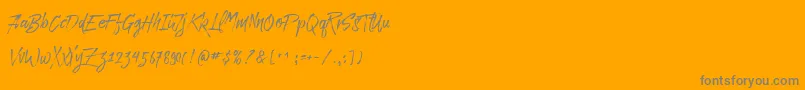 Paradise Typeface Free Demo-Schriftart – Graue Schriften auf orangefarbenem Hintergrund