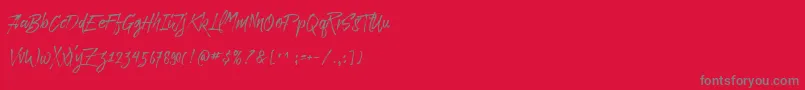 Fonte Paradise Typeface Free Demo – fontes cinzas em um fundo vermelho