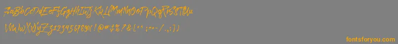 Paradise Typeface Free Demo-Schriftart – Orangefarbene Schriften auf grauem Hintergrund