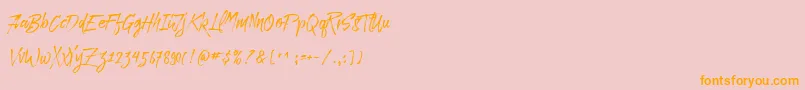 Paradise Typeface Free Demo-Schriftart – Orangefarbene Schriften auf rosa Hintergrund