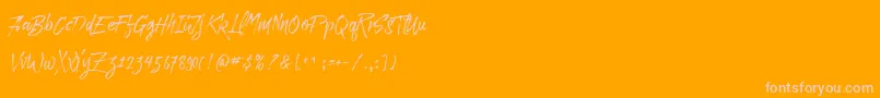 Paradise Typeface Free Demo-Schriftart – Rosa Schriften auf orangefarbenem Hintergrund