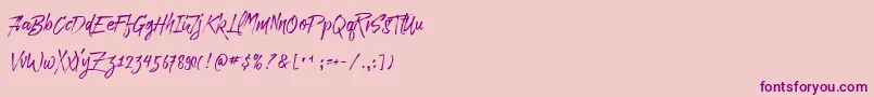 Paradise Typeface Free Demo Font – Purple Fonts on Pink Background