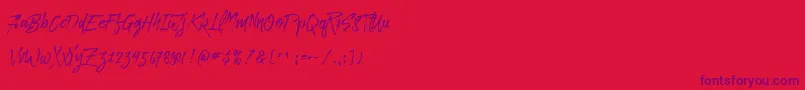 Paradise Typeface Free Demo-fontti – violetit fontit punaisella taustalla