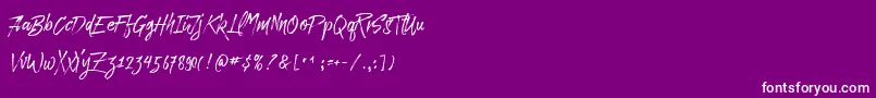 Paradise Typeface Free Demo-Schriftart – Weiße Schriften auf violettem Hintergrund