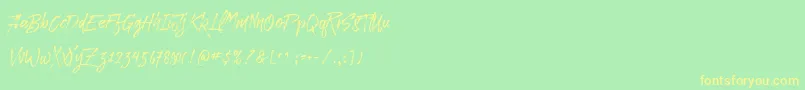 Police Paradise Typeface Free Demo – polices jaunes sur fond vert