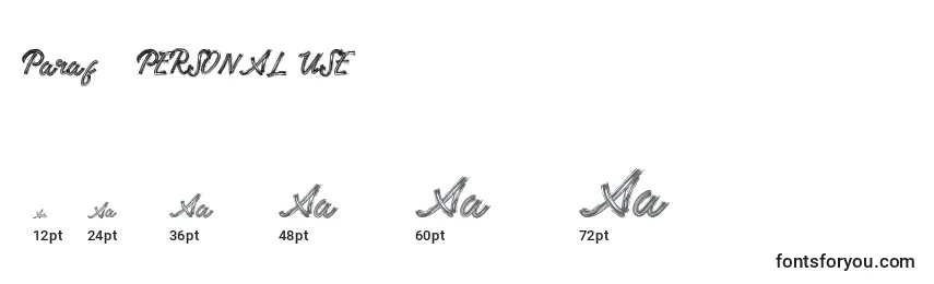 Paraf   PERSONAL USE Font Sizes