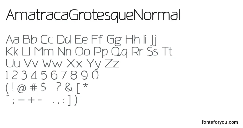 Schriftart AmatracaGrotesqueNormal – Alphabet, Zahlen, spezielle Symbole