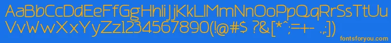 AmatracaGrotesqueNormal Font – Orange Fonts on Blue Background