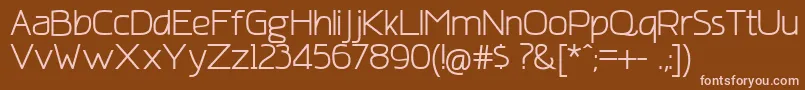 AmatracaGrotesqueNormal-Schriftart – Rosa Schriften auf braunem Hintergrund