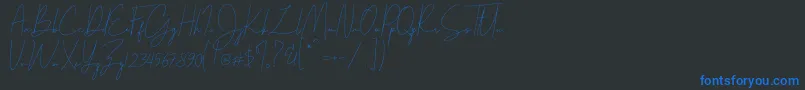 フォントParakan – 黒い背景に青い文字