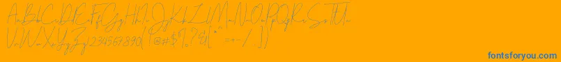 フォントParakan – オレンジの背景に青い文字